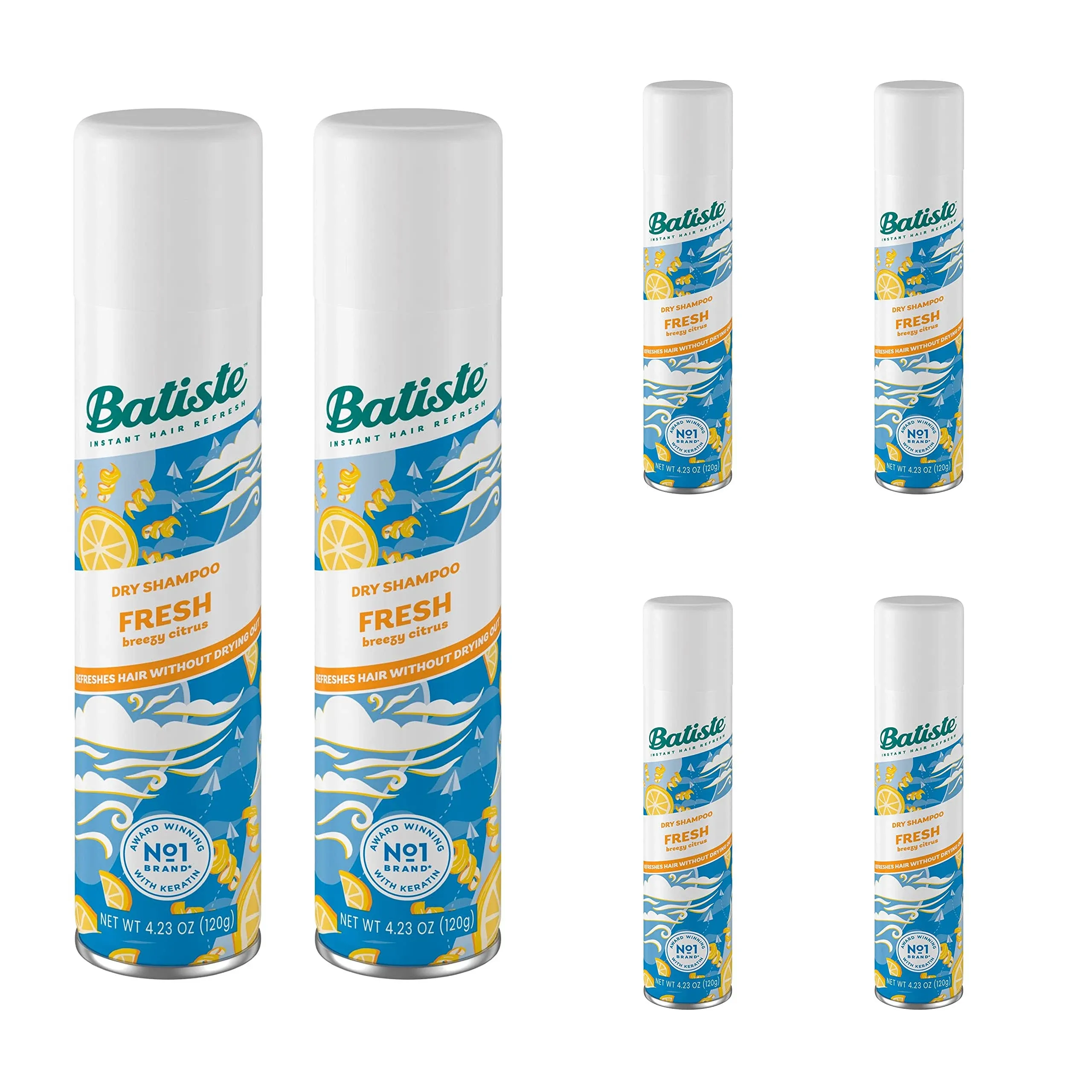 Batiste Shampoo Dry Fresh 6.73 Ounce 199ml 6 Pack