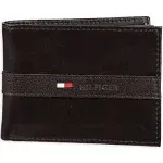 Tommy Hilfiger Men's Leather Ranger Passcase Billfold Wallet Brown