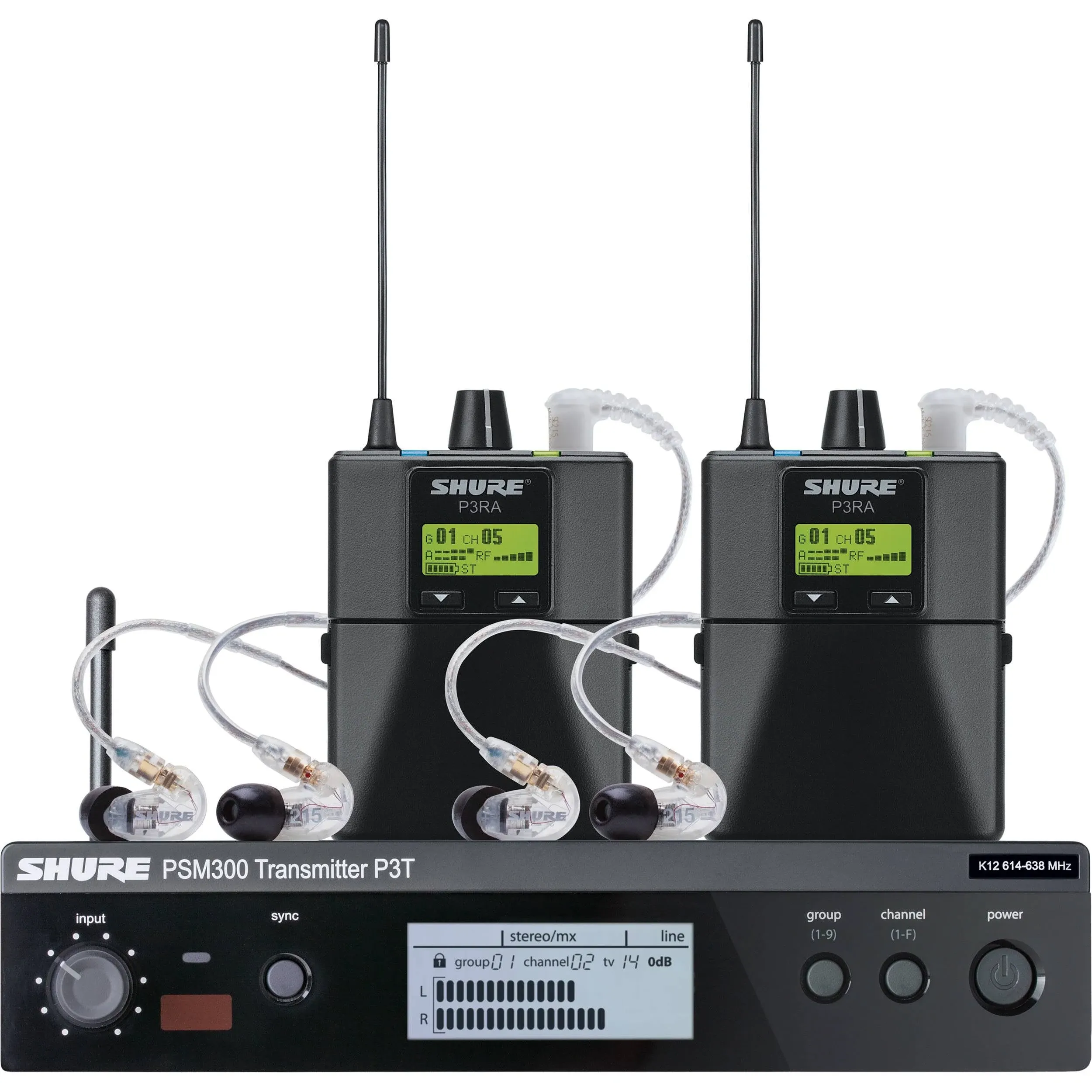 Shure PSM300 Twin Pack Pro P3TRA215TWP Wireless In-Ear Monitor System - J13 Band