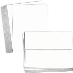 Hamilco Blank Cards and Envelopes 5x7 White Cardstock Paper 100 lb Cover Card Stock 100 Pack (100 Cards with Envelopes)