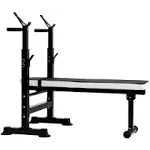 BalanceFrom Fitness Adjustable Strength Training Workout Station, Black & White