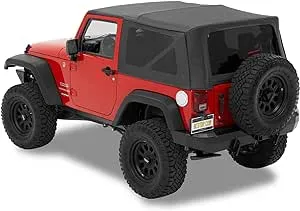 Bestop 54722-35 Black Diamond Super top NX Complete Replacement Soft Top w/Tinted Windows for 2007-2018 Jeep Wrangler (Except Unlimited) Large