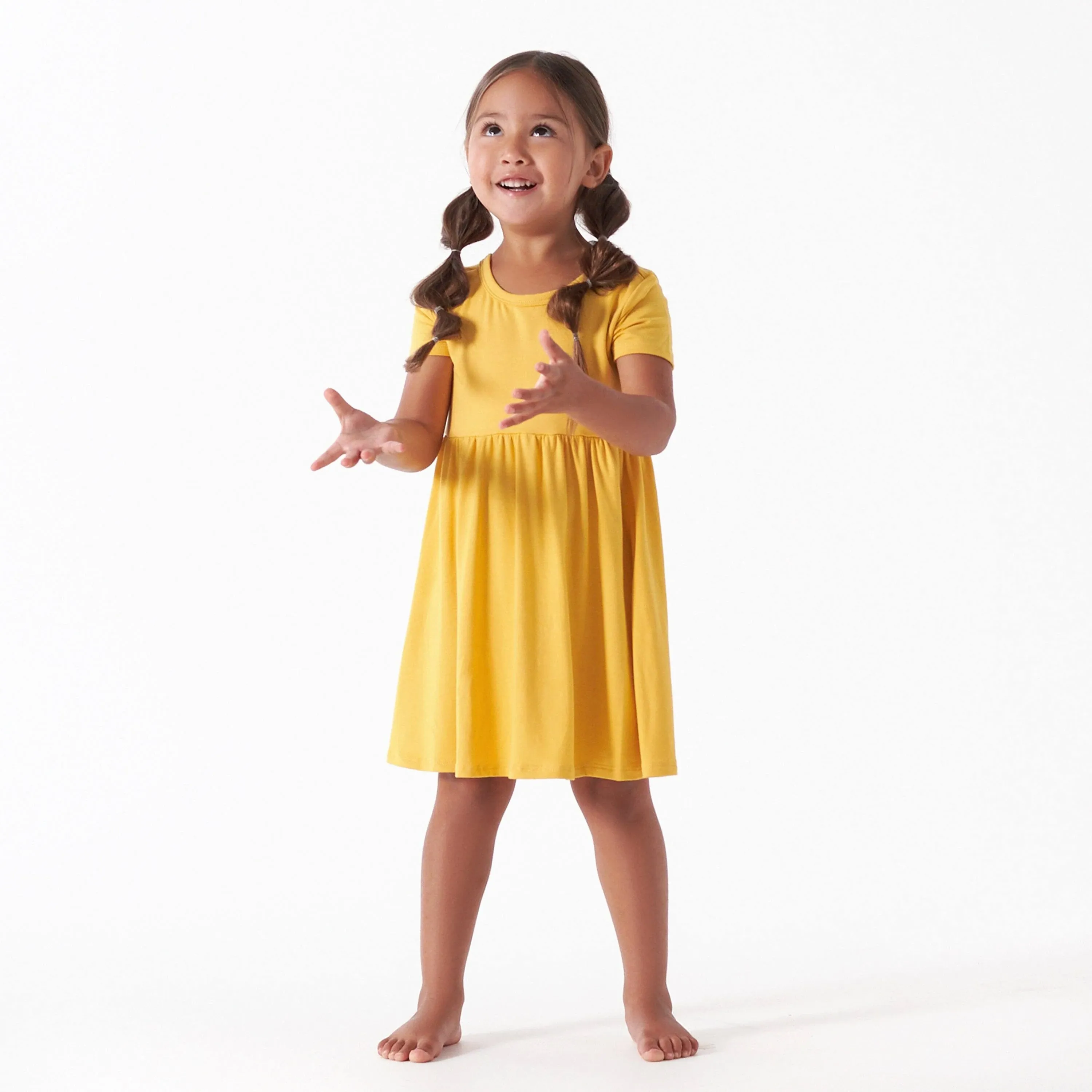 Infant &amp; Toddler Girls Honey Buttery Soft Viscose Made from Eucalyptus Twirl Dress