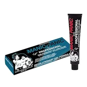 MANIC PANIC Professional Color Blue Bayou - Medium Neon Turquoise Semi Permanent Gel Hair Dye - Glows Under Black Light - Lasts Through 40+ Washes - No Developer Required (3oz)