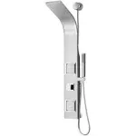 ANZZI Aura 2-Jetted Shower Panel with Heavy Rain Shower & Spray Wand in Brushed Steel SP-AZ078BS