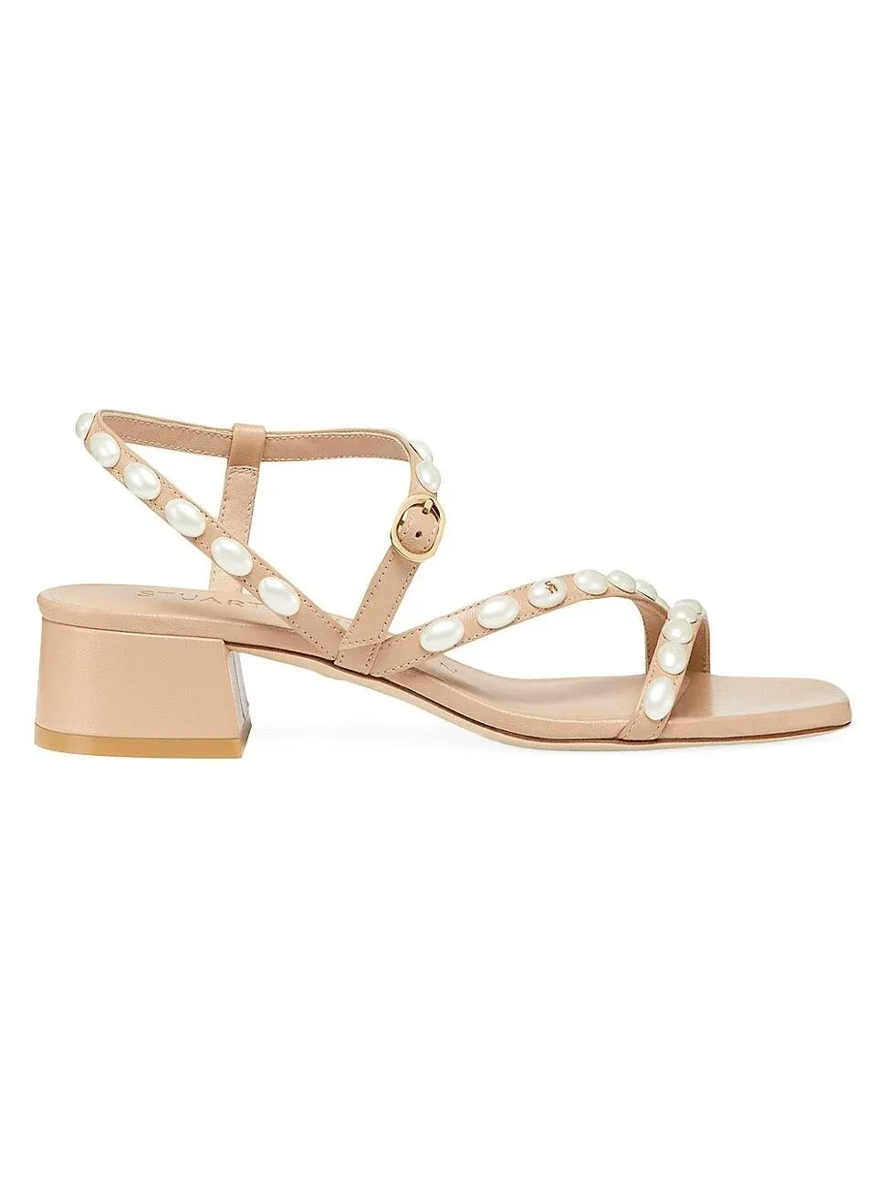 Stuart Weitzman Women's Pearlita Studded Ankle-Strap Sandals