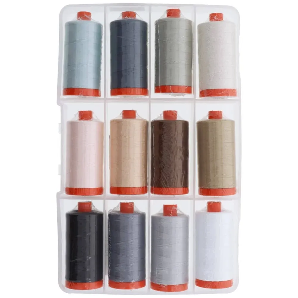 Christa Quilts Piece and Quilt Neutrals  Thread Kit 12 Large Spools 50 Weight CW