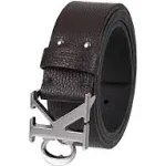 Calvin Klein Men's Monogram Buckle Belt - Dark Brown Small