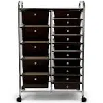 Seville Classics 10 Drawer Black Organizer Cart