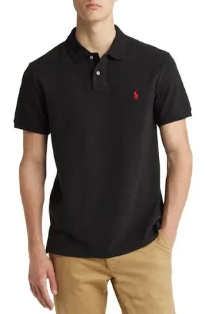 Polo Ralph Lauren Men's Custom Slim-Fit Mesh Polo Shirt - Black - Size XL