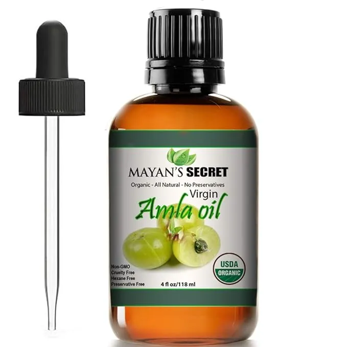 Mayan's Secret - 4oz Pure Amla Oil for Hair Growth Cold Pressed Virgin Organic USDA Certified