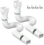 YOTODY 2 Pack Rain Gutter Downspout Extensions Flexible,Drain Downspout Extender Connector 21-60,Screws for Included,Whi