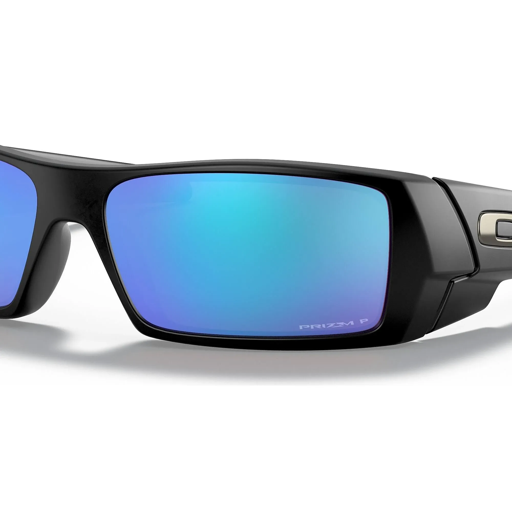 Oakley Gascan Sunglasses (Matte Black Frame, Prizm Sapphire Polarized Lens) with Country Flag Microbag