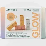 ATTITUDE Oceanly Radiant Skin Daily Facial Care Routine Box Set, EWG Verified, Plastic-free, Plant and Mineral-Based Ingredients, Vegan and Cruelty-free, PHYTO GLOW, Set of 4 Travel Size Bars