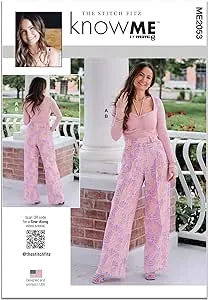 Know Me ME2053 Pattern Stitch Fitz Knit Top And Pants Misses 16-24 Uncut