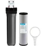 Aquasure Fortitude V2 Siliphos Triple-stage 2-GPM Coconut Shell Carbon Whole House Water Filtration System in Gray | AS-FL-25SPXH