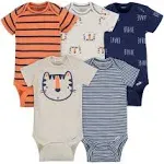 Gerber Onesies Baby Boys 0-3 Months 5 Pack Bodysuits Tiger