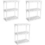 Gracious Living KNECT A Shelf 3 Shelf Interlocking Organizers, White (3 Pack)