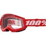 100% Strata 2 Goggle Red Clear Lens