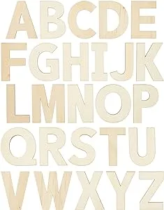 Bright Creations 36 Pieces Unfinished Wooden Alphabet Letters for Crafts, 2 Extra Sets of Vowels AEIOU (6 Inches)