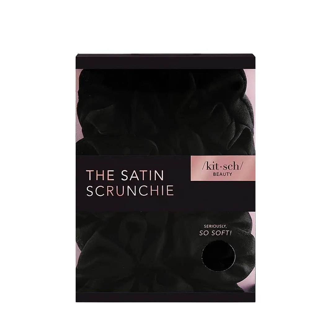 Kitsch Satin Sleep Scrunchies Black