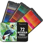 Zenacolor 72 Watercolor Pencils Professional Set, w/Brush &amp; Metal Box (NEW)