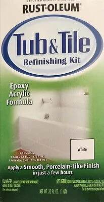 Rust-Oleum Tub And Tile Refinishing 2-Part Epoxy Kit White 32oz