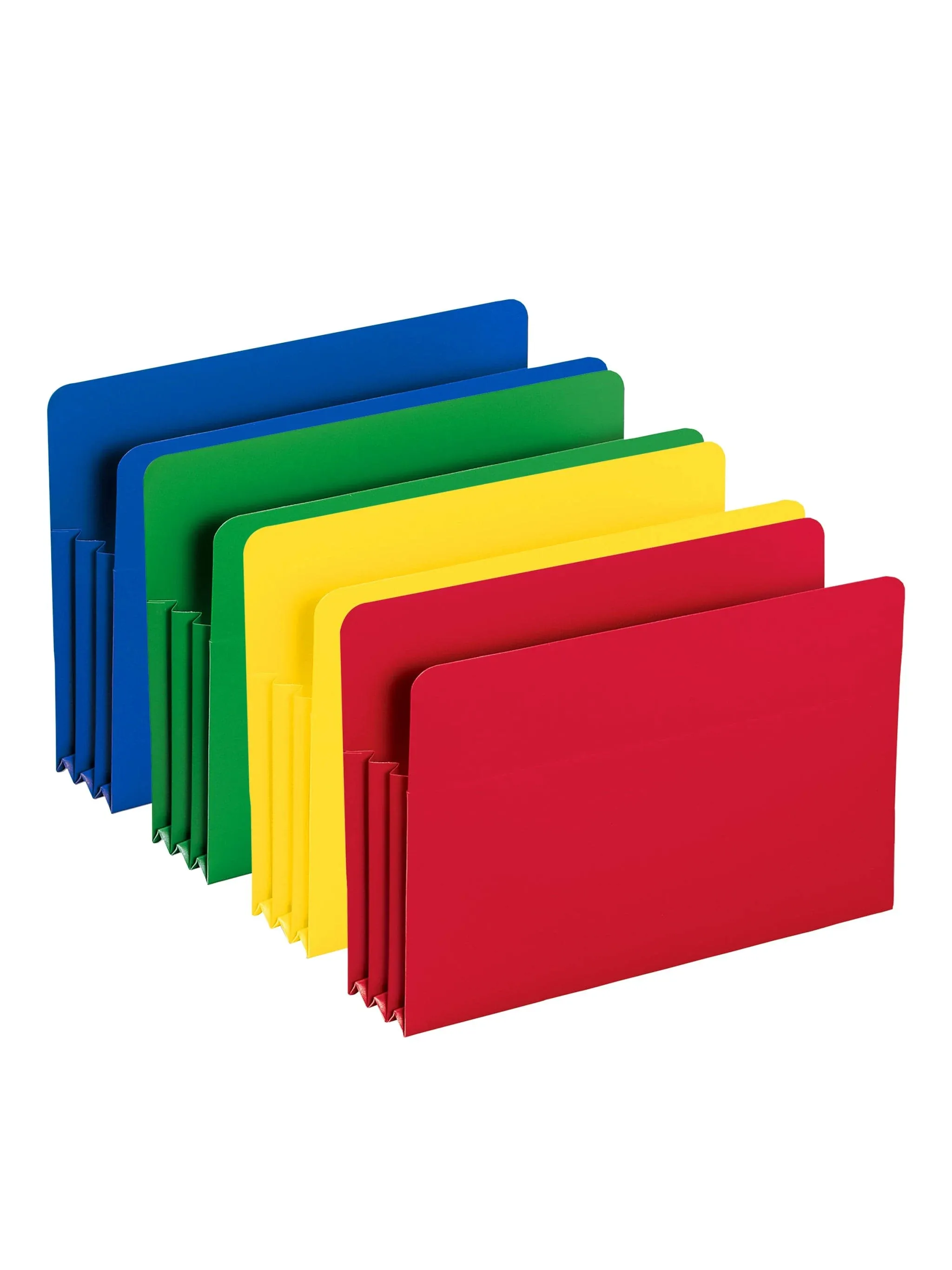 Smead 73550 Expansion Drop Front File Pockets, Straight Tab, Poly, Legal, Assorted, 4/Box