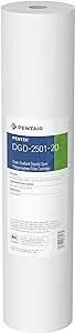 Pentair Pentek DGD-2501-20 Big Blue Water Filter, 20-Inch Whole House Sediment Filter Cartridge Replacement, Dual-Gradient Density Spun Polypropylene, 20" x 4.5", 1 Micron, Pack of 1, White