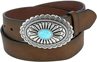 Ariat Women's Oval Turquoise Buckle Belt - Brown - L