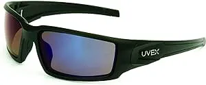 Uvex S2945 Safety Glasses: Scratch-Resist<wbr/>ant, Blue Mirror Lenses, Full-Framed