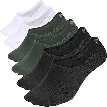 WHISPER DEER No Show Socks Men Size 6-9/9-12/12-15 Invisible Low cut Loafer Sneaker Socks With Non-Slip Grip (3/6/8/12Pairs)