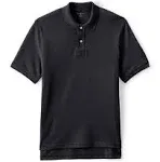 Lands' End Men's School Uniform Short Sleeve Mesh Polo Shirt - Black