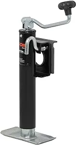 CURT 28300 Weld-On Bracket-Style Swivel Trailer Jack, 2,000 lbs. 10-1/2 Inches Vertical Travel, CARBIDE BLACK POWDER COAT