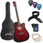 Ashthorpe 41-Inch Beginner Cutaway Acoustic Guitar Package