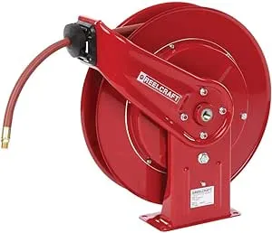 Reelcraft Heavy Duty Spring Retractable Hose Reel, 3/8 in 50 ft