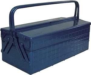 TRUSCO GL-470-B 2-Tier Tool Box, 18.6 x 8.7 x 11.4 inches (472 x 220 x 289 cm), Blue