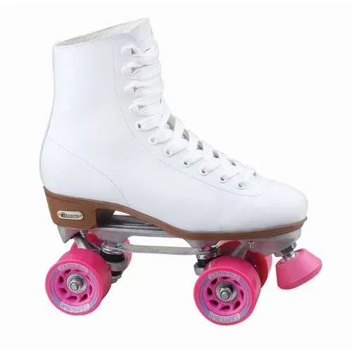 CHICAGO Skates Premium White Quad Roller Skates for Girls and Women Beginners Classic Adjustable High-Top Design for Indoor or Outdoor Skates and Roller Derby