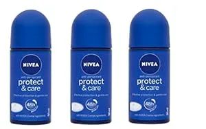 3x Nivea Protect & Care Anti-perspirant Deodorant Roll On for Women (Pack of 3)