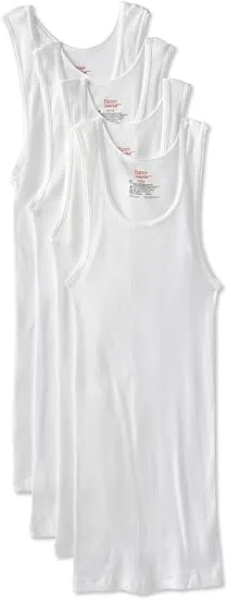 Hanes Men's 4-Pack Tank Tops, Size: Medium, White