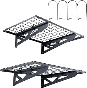 VEVOR Garage Storage Shelving 2 Pack 3 x 2 ft Heavy Duty Garage Shelves Wall Mounted 500 lbs Load Capacity(Total) Garage Storage Rack Floating