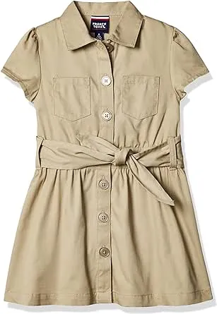 French Toast Girls' Twill Safari Shirtdress