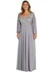 R&M Richards Women's Fleur De Lis Dress W/Sequined Bodice & Cape Sleeves