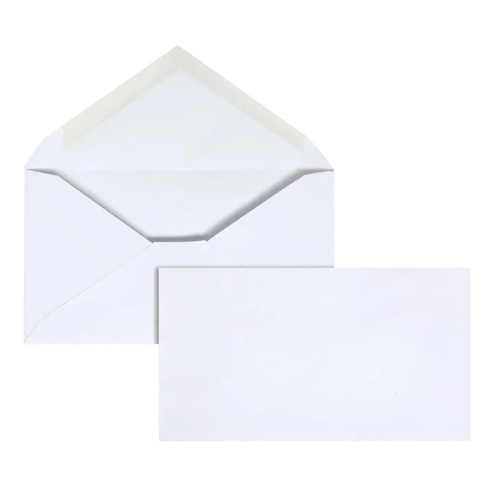 Office Depot Brand #6 3/4 Envelopes, Gummed Seal, White, Box of 500