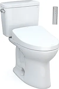 TOTO Drake WASHLET+ Two-Piece Elongated 1.6 GPF TORNADO FLUSH Toilet with S550e Bidet Seat, Cotton White - MW7763056CSG#01