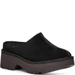 UGG New Heights Clog Black Women&#039;s Suede Platform Mules 1152731