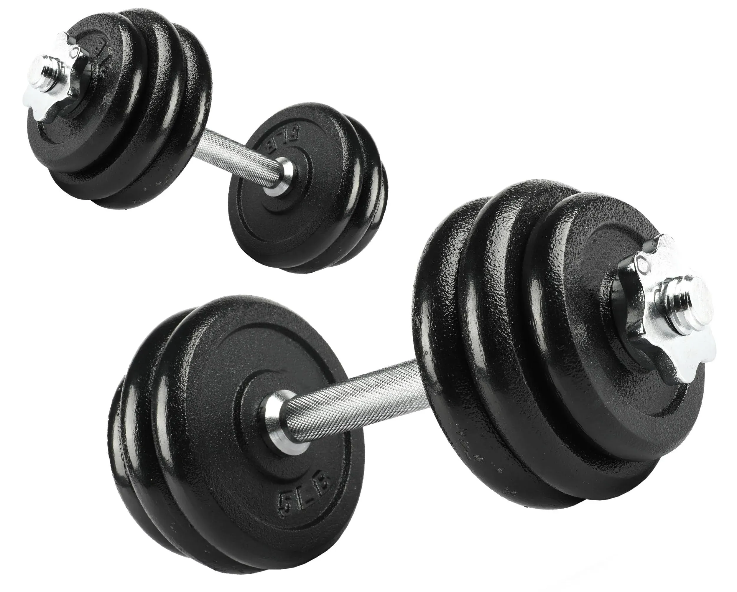 PRCTZ 40lb Adjustable Dumbbell Set, Chrome & Black