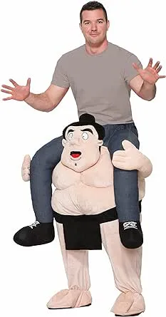 Sumo Ridin&#039; Shoulder Rider Wrestler Funny Fancy Dress Halloween Adult Costume