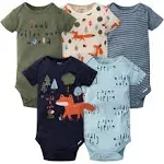 Gerber Baby Boys' 5-Pack Short Sleeve Fox Onesies