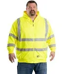 Berne Hi Vis Class 3 Lined Full Zip Hooded Sweatshirt